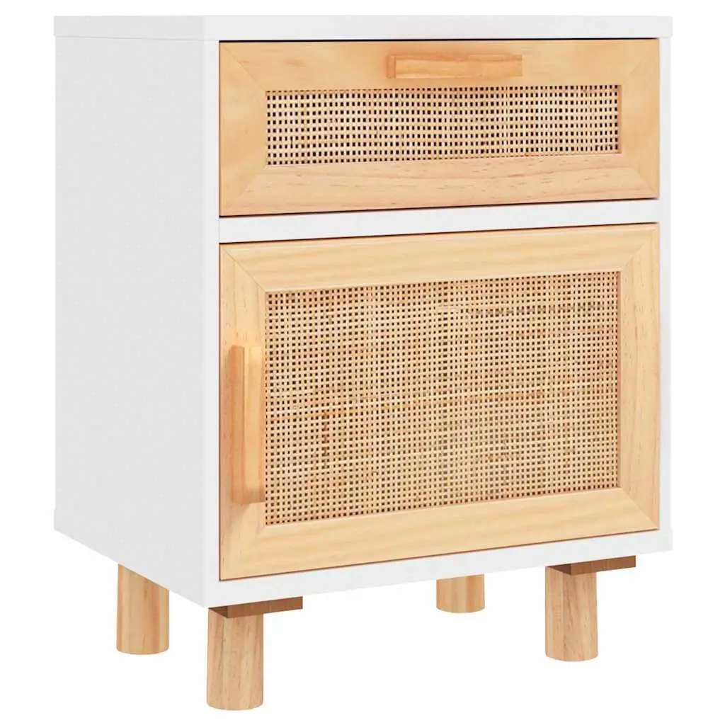 Bedside Cabinet with Rattan Weaving
