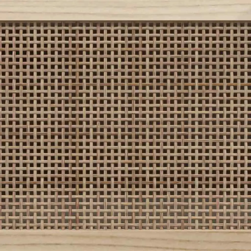 TV Cabinet White Rattan Door 80 x 30 x 40 cm