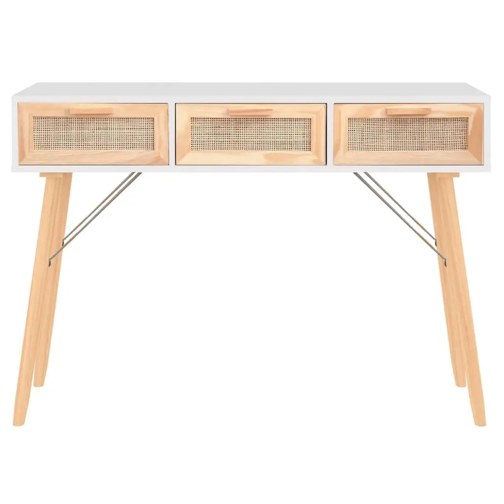 Console Table with Rattan Drawers