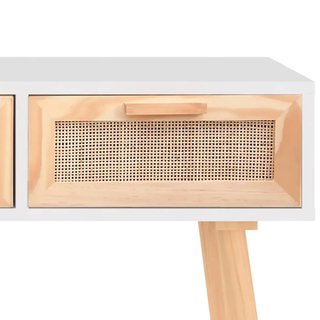 Console Table with Rattan Drawers