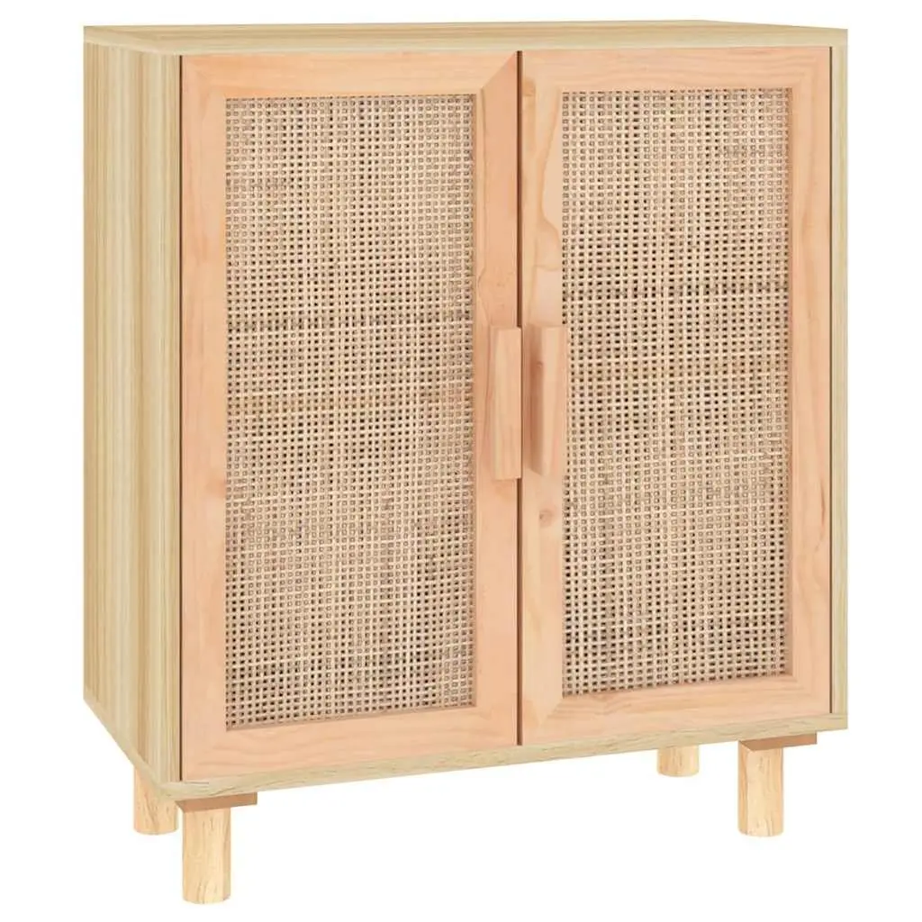 Sideboard Brown 60x30x70 cm Storage Cabinet with Rattan Door Design Furniture