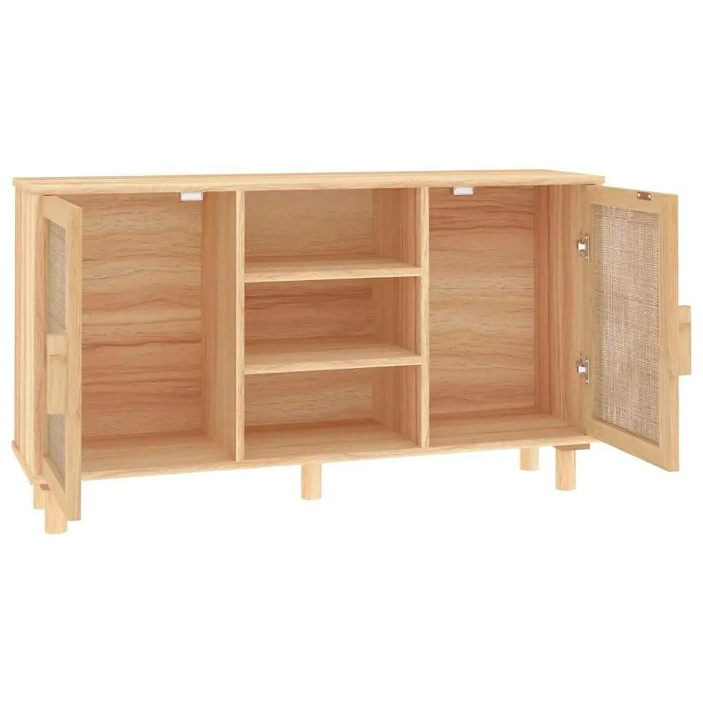 Sideboard Cabinet Brown 105x30x60cm Storage Furniture Rattan Door Design