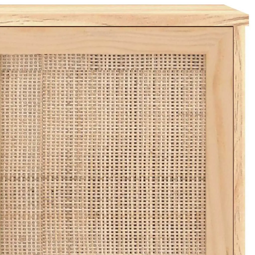 Sideboard Cabinet Brown 105x30x60cm Storage Furniture Rattan Door Design