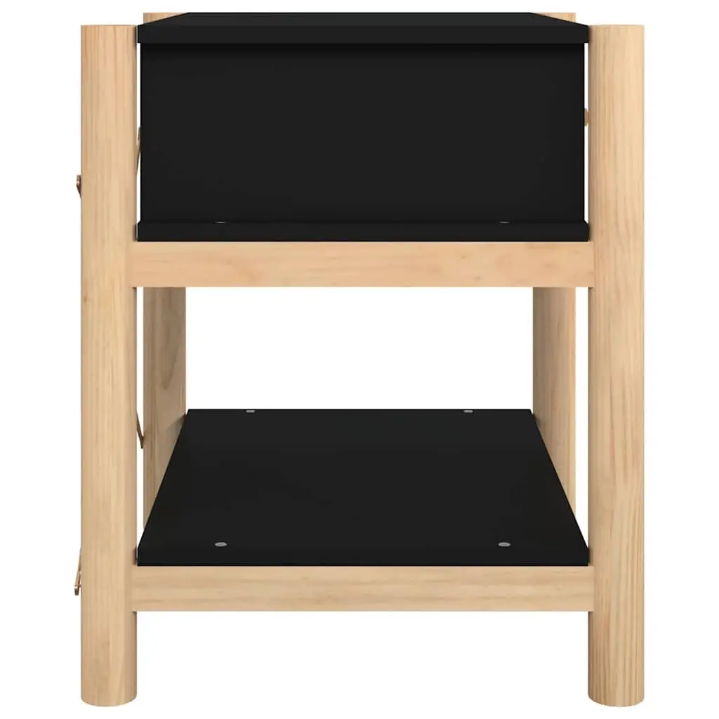 Bedside Tables Black 42x38x45 cm 2 Piece Storage Cabinet Engineered Wood Nightstand