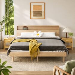 Warm Brown 2-Piece Nightstand Set for Bedroom Use