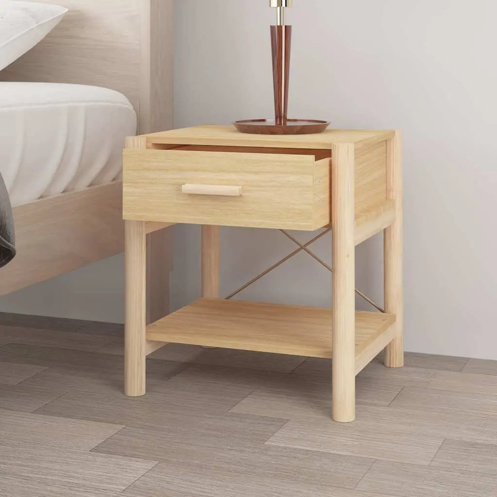 Bedside Tables Brown Engineered Wood Nightstand Cabinet Storage 2 Piece