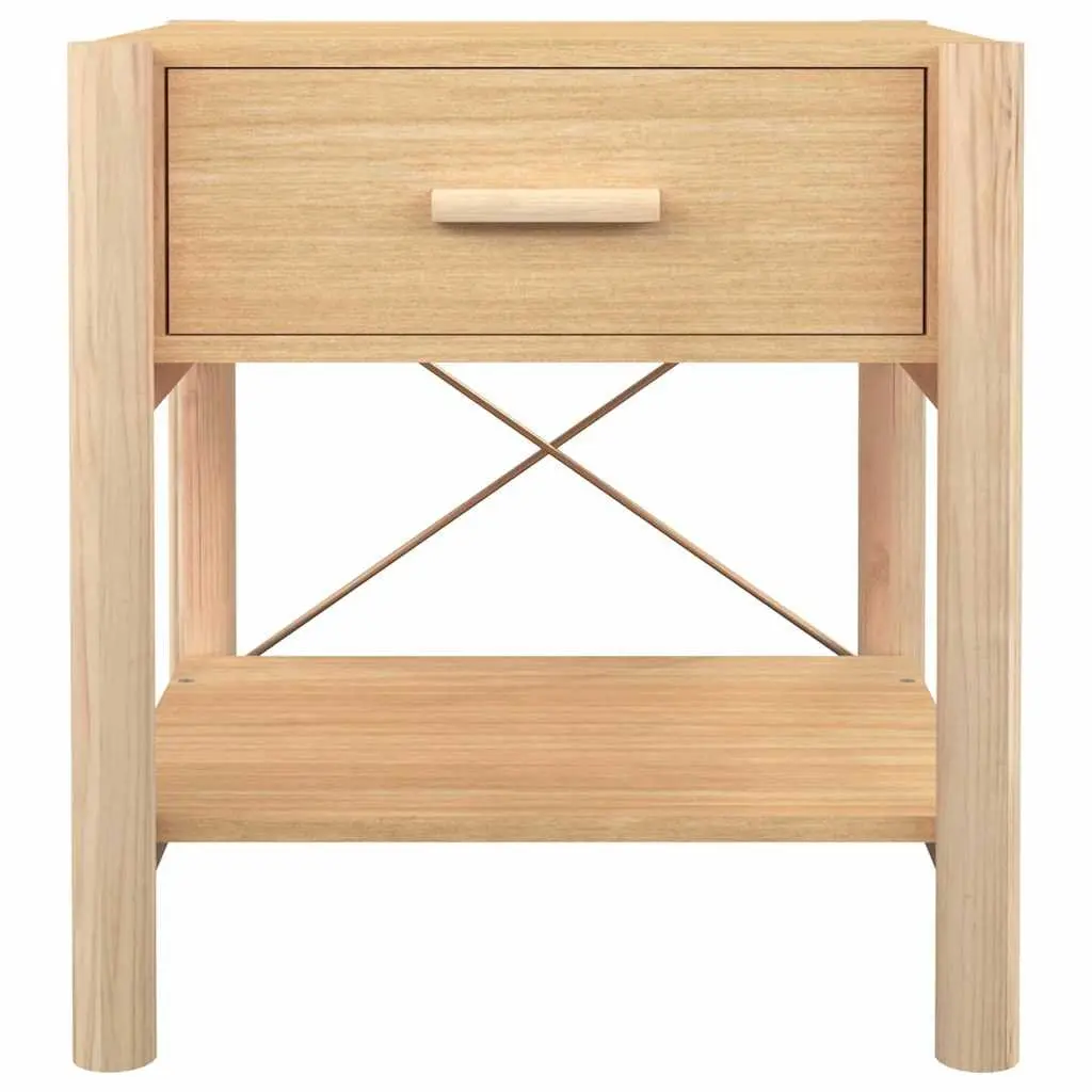 Bedside Tables Brown Engineered Wood Nightstand Cabinet Storage 2 Piece