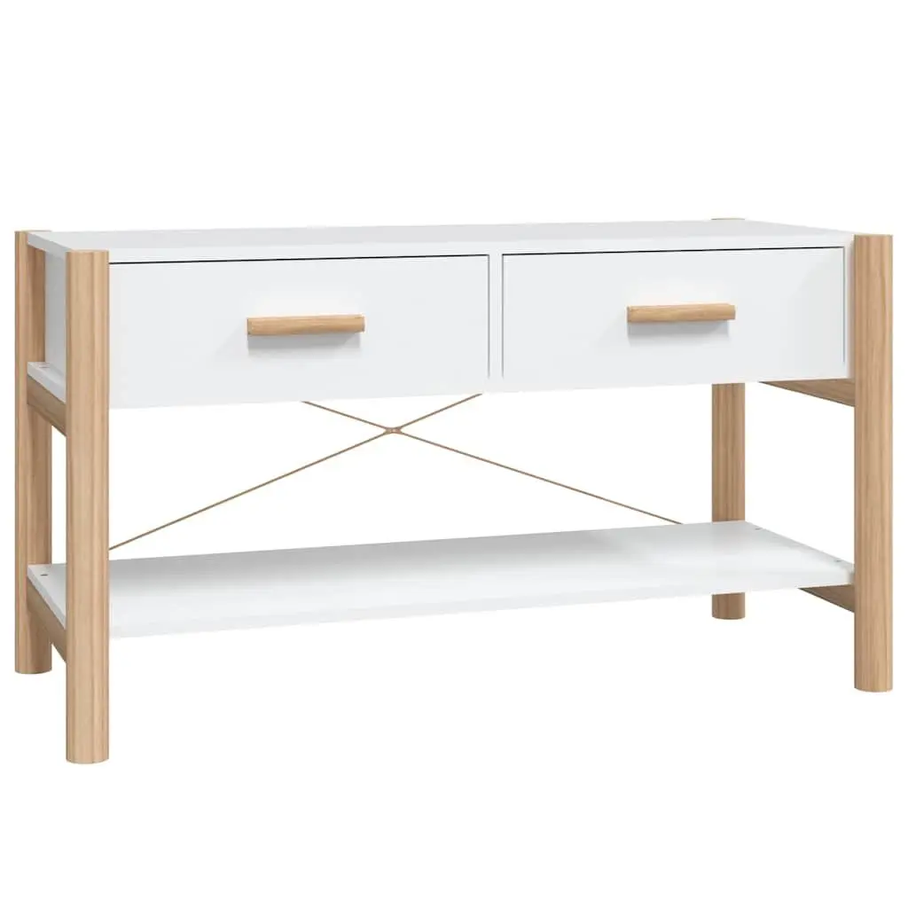 TV Cabinet White 82x38x45 cm Engineered Wood Storage Unit Stand Organiser