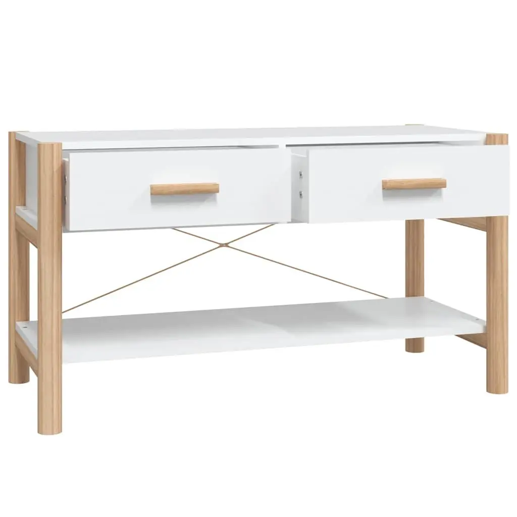 TV Cabinet White 82x38x45 cm Engineered Wood Storage Unit Stand Organiser