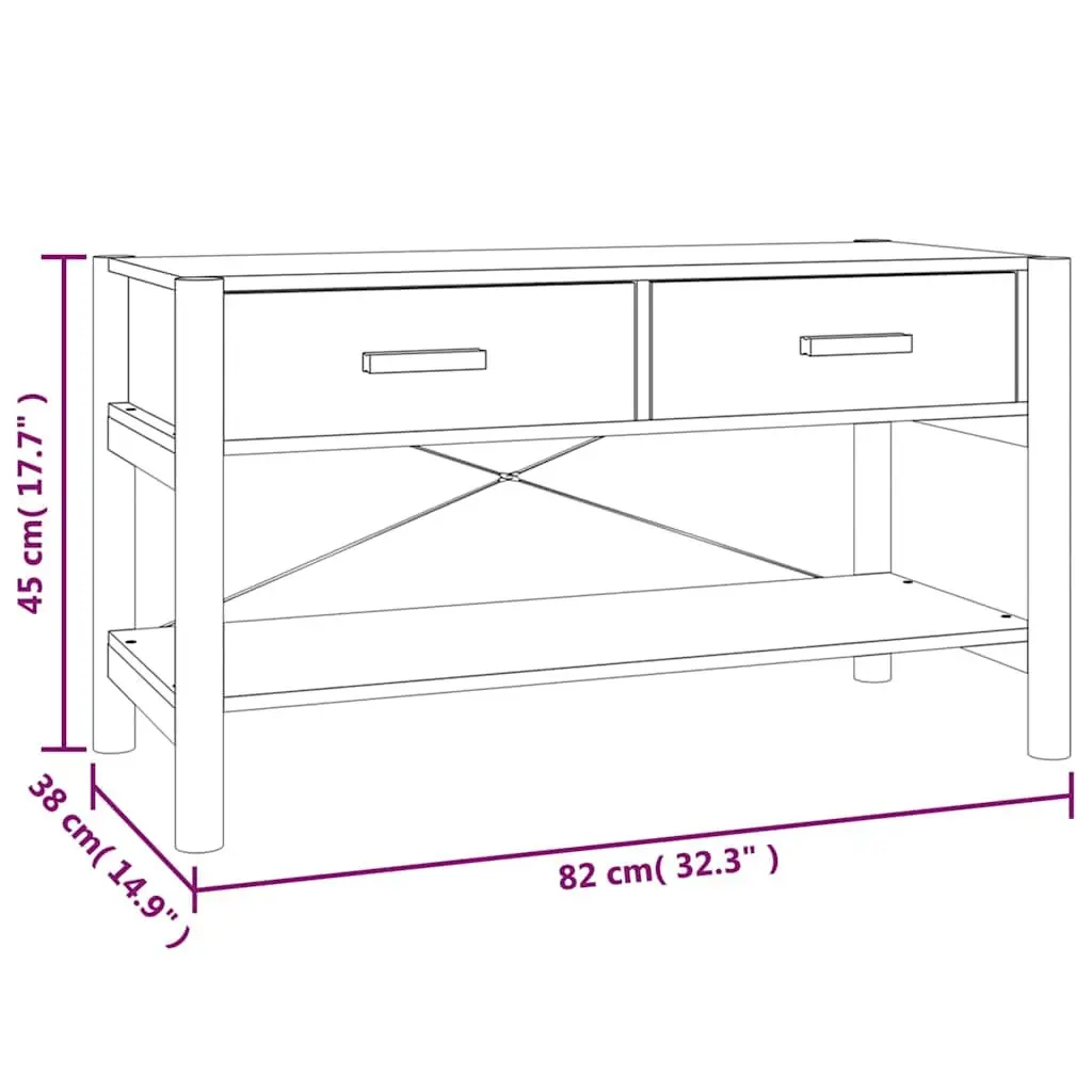 TV Cabinet White 82x38x45 cm Engineered Wood Storage Unit Stand Organiser