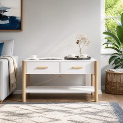 Friendly White Storage Coffee Table for Living Areas