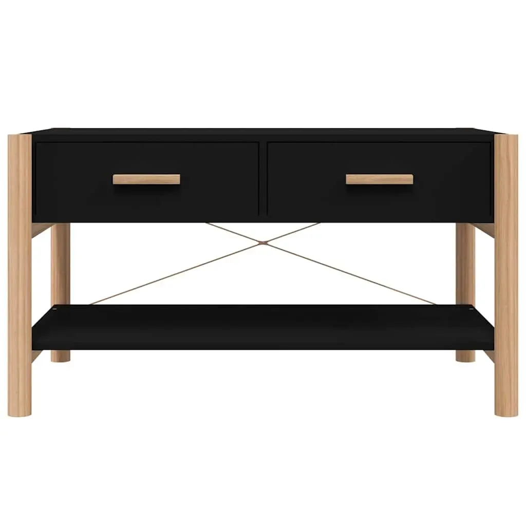 Coffee Table Black Storage Organiser 82 x 48 x 45 cm