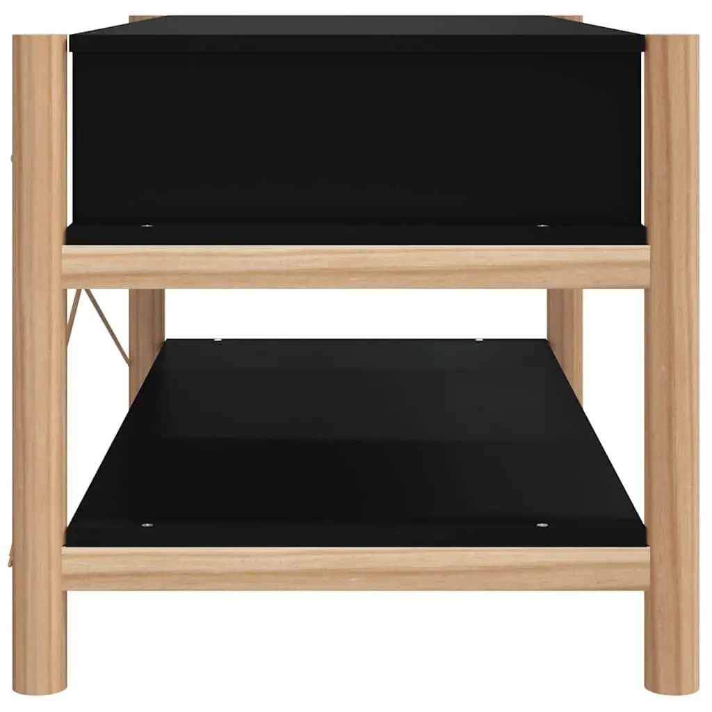 Coffee Table Black Storage Organiser 82 x 48 x 45 cm