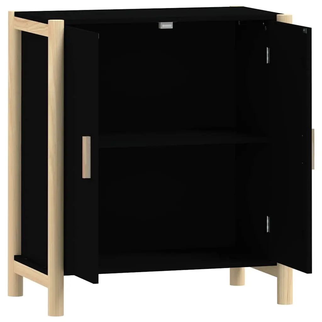 Sideboard Cabinet Storage Black Engineered Wood 62x38x70cm
