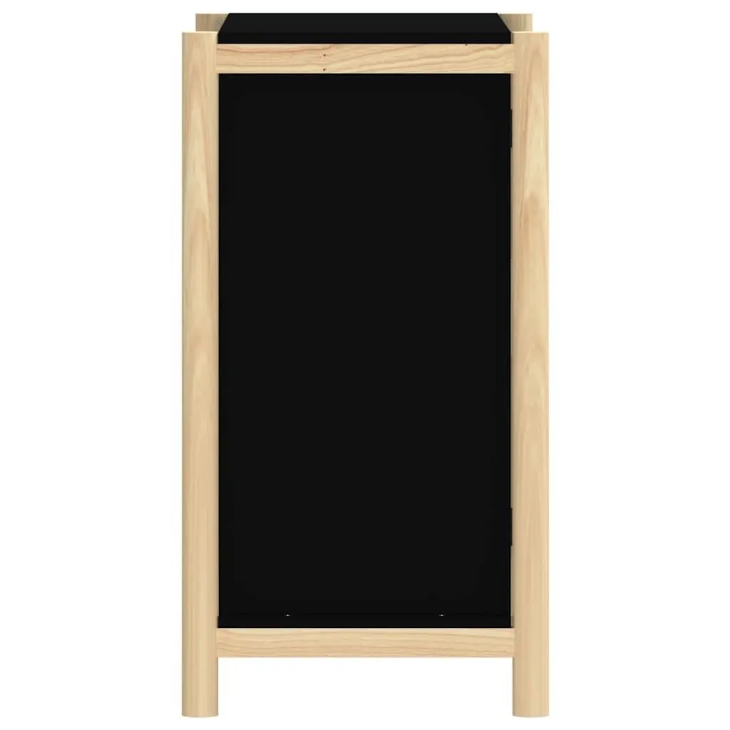 Sideboard Cabinet Storage Black Engineered Wood 62x38x70cm