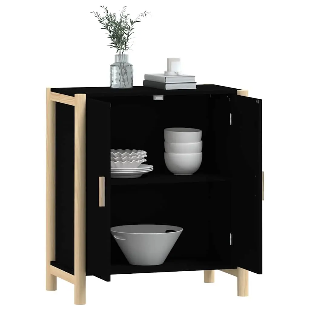 Sideboard Cabinet Storage Black Engineered Wood 62x38x70cm