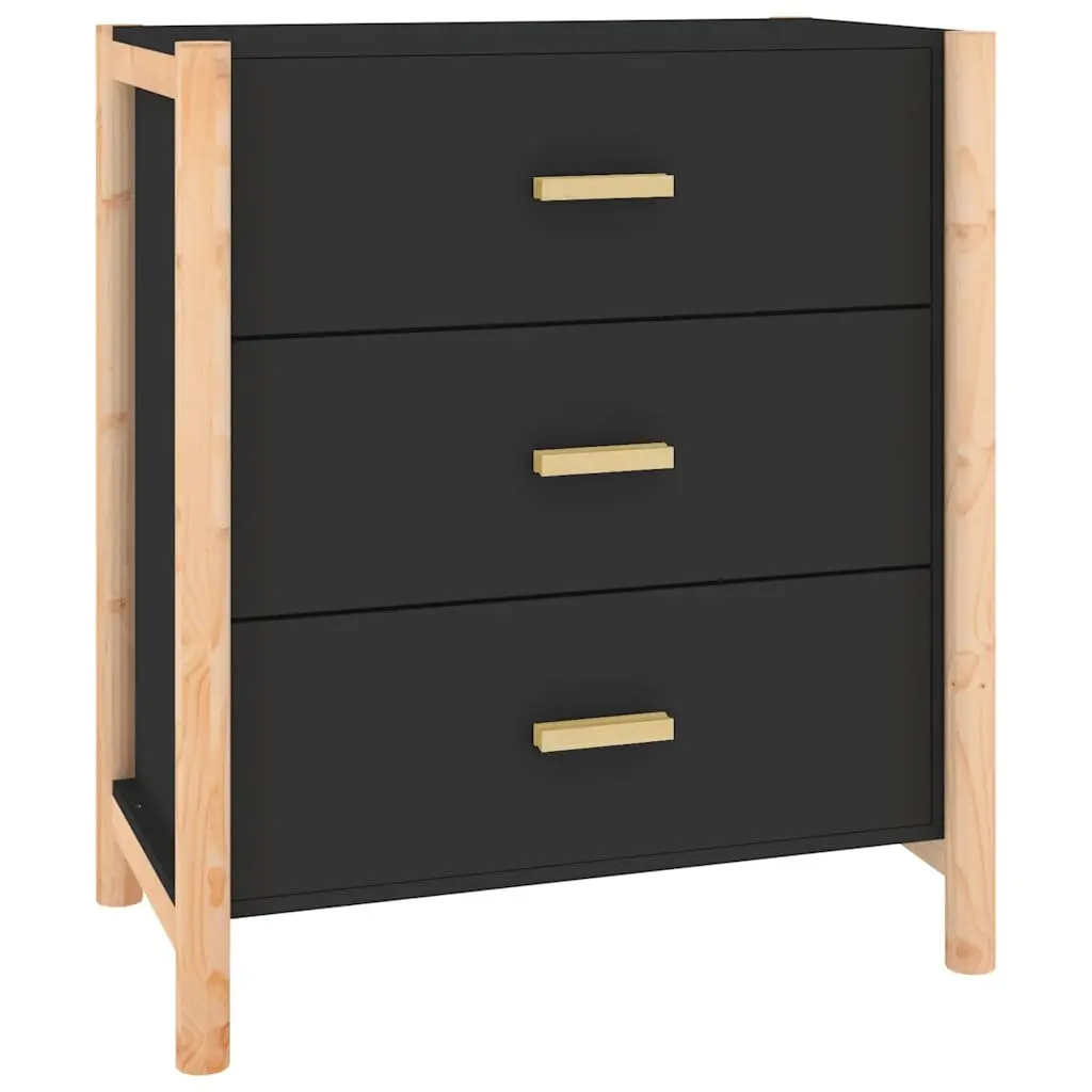 Sideboard Black Engineered Wood 62x38x70 cm Storage Cabinet