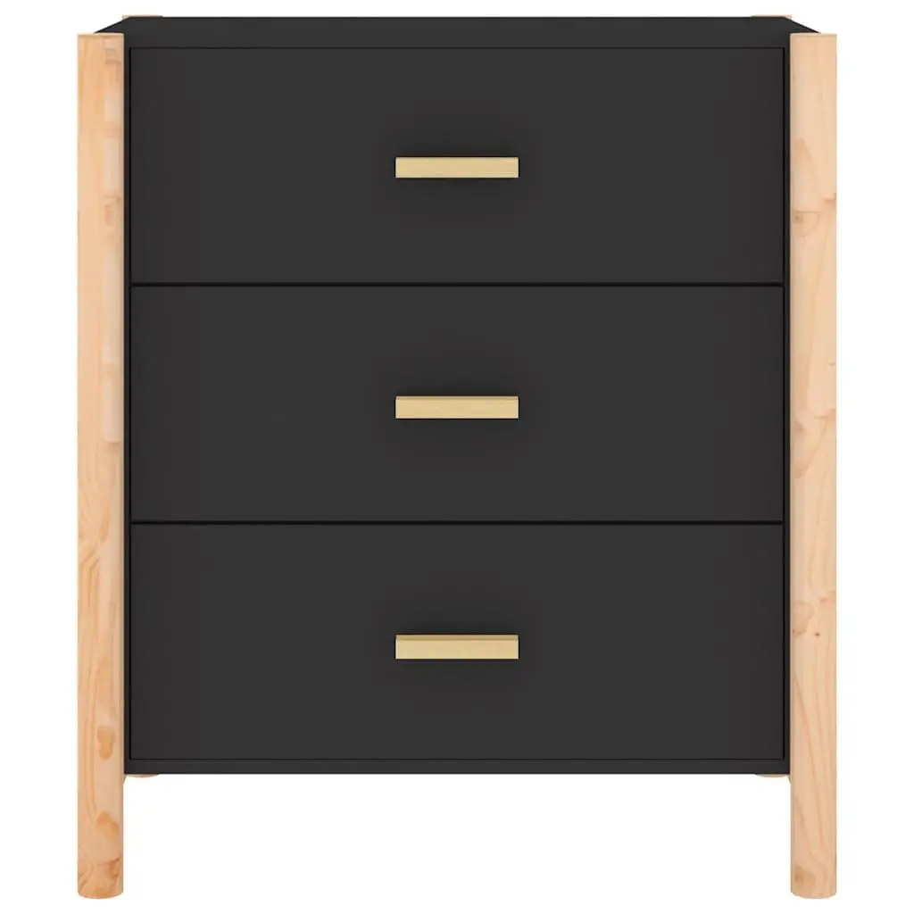 Sideboard Black Engineered Wood 62x38x70 cm Storage Cabinet
