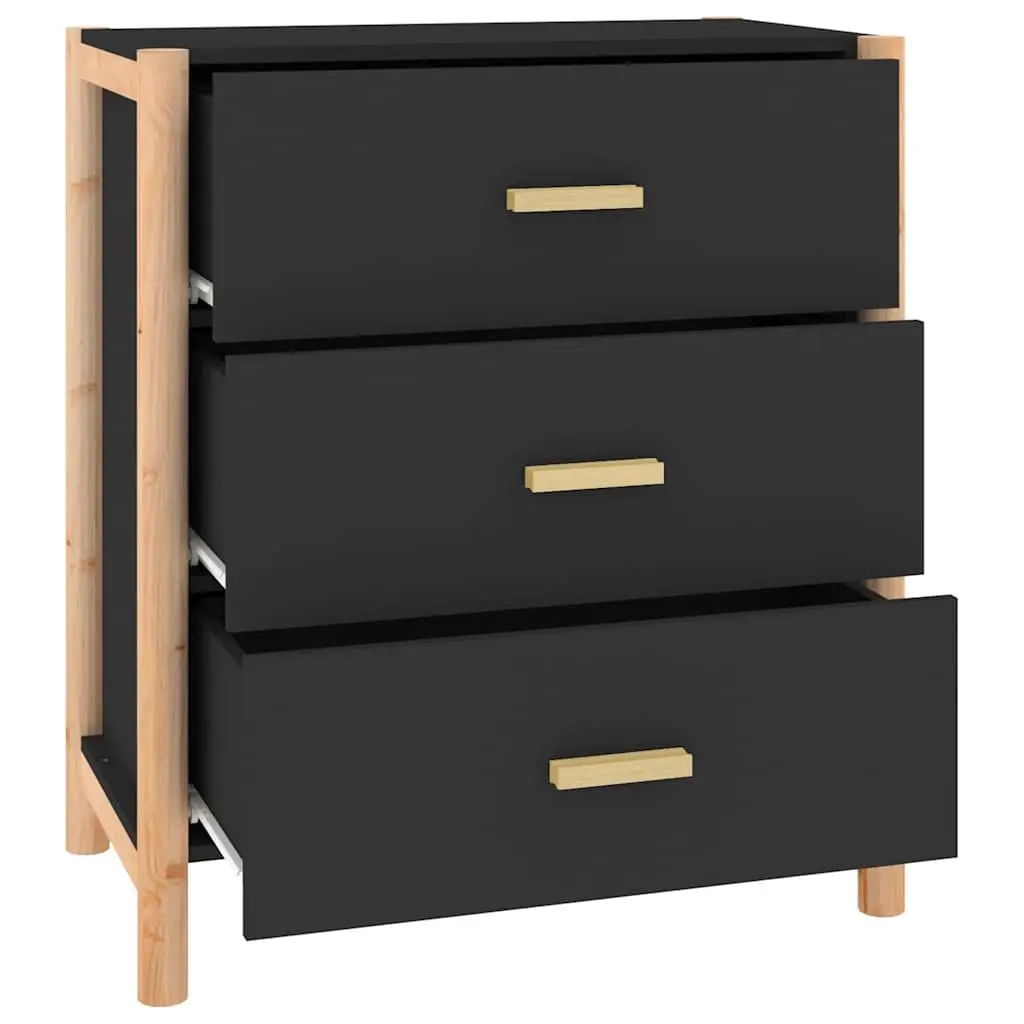 Sideboard Black Engineered Wood 62x38x70 cm Storage Cabinet