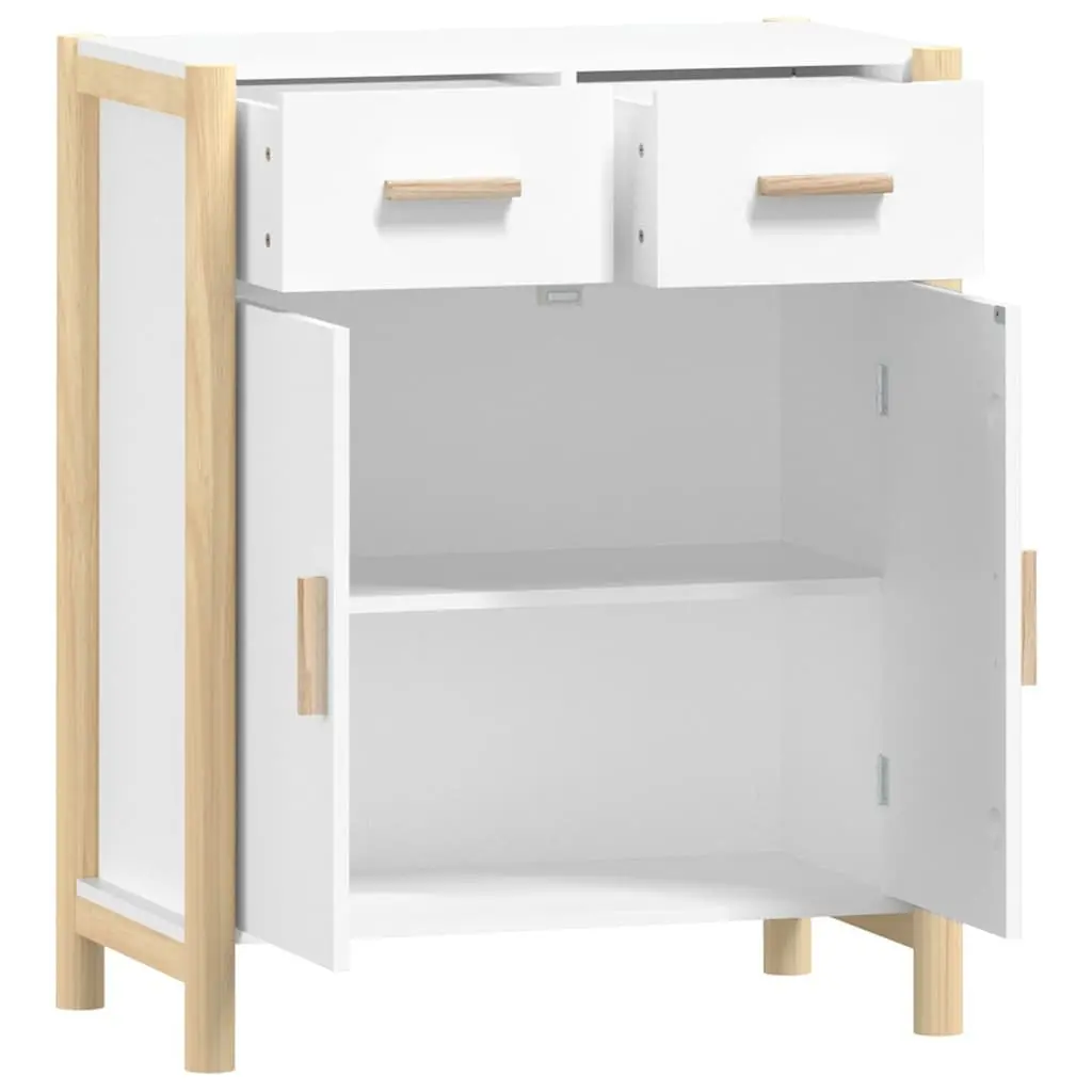 Sideboard White Engineered Wood Storage Cabinet 62x38x75cm