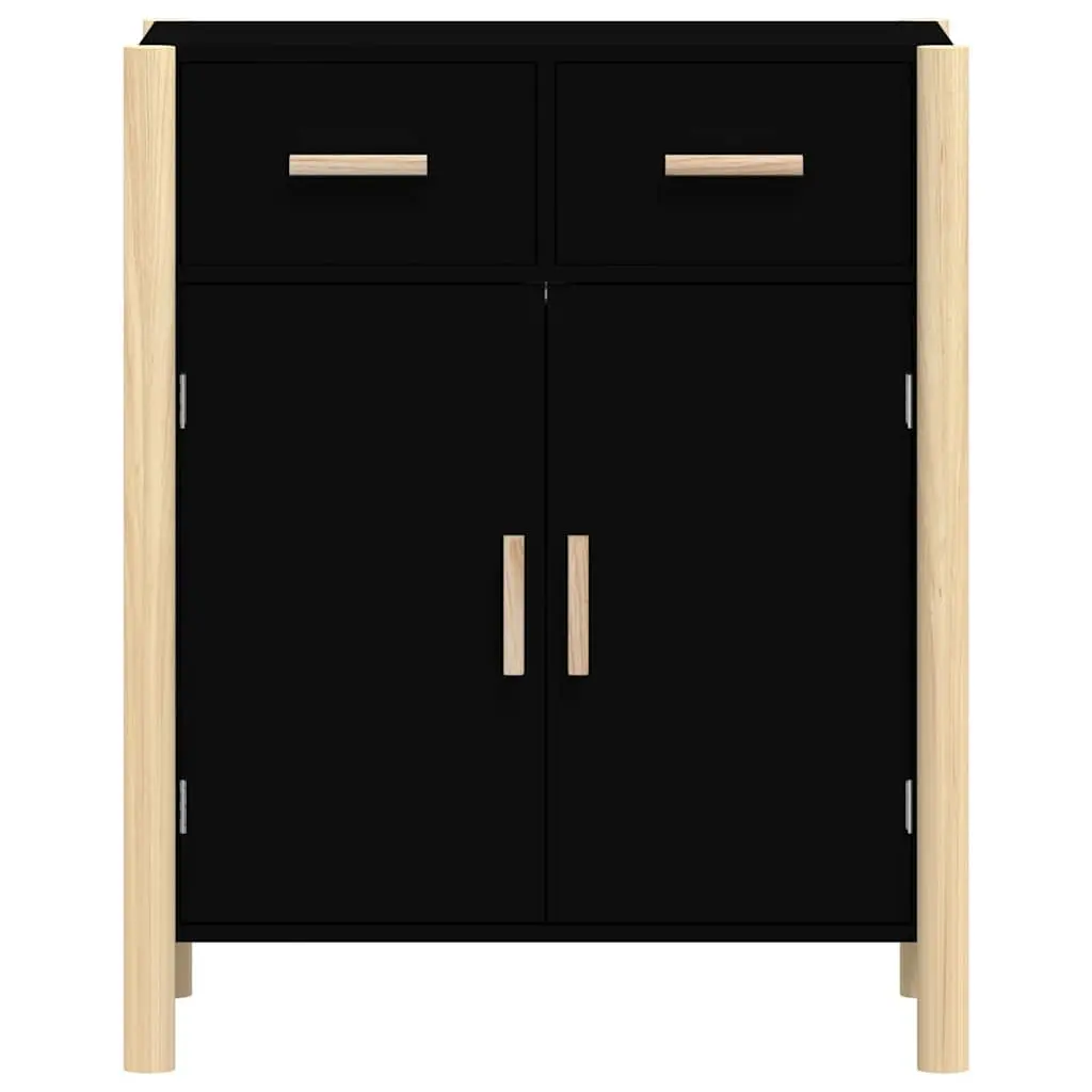 Sideboard Cabinet Black Engineered Wood 62x38x75cm Storage Buffet