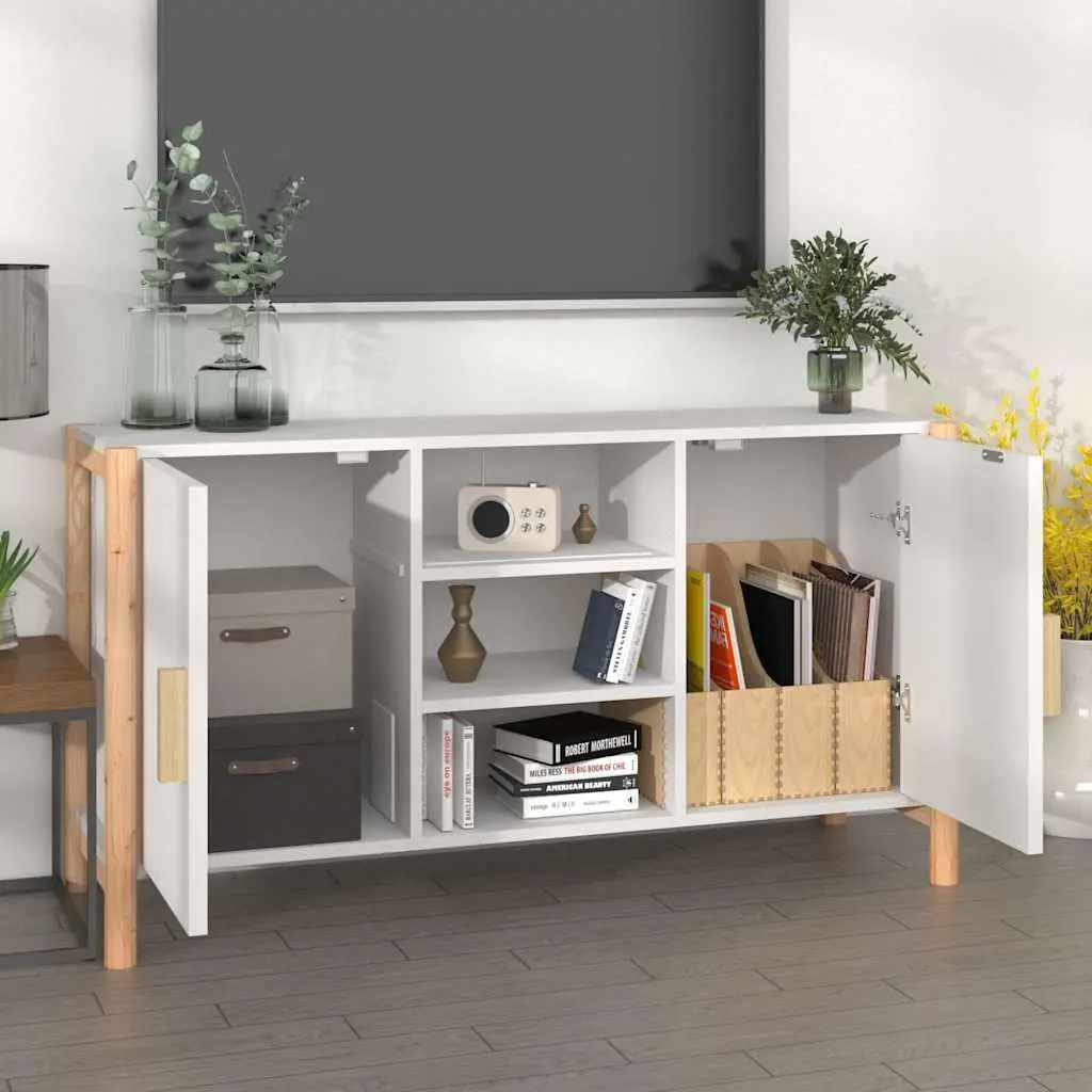 Sideboard White Engineered Wood 107x38x60cm Storage Cabinet
