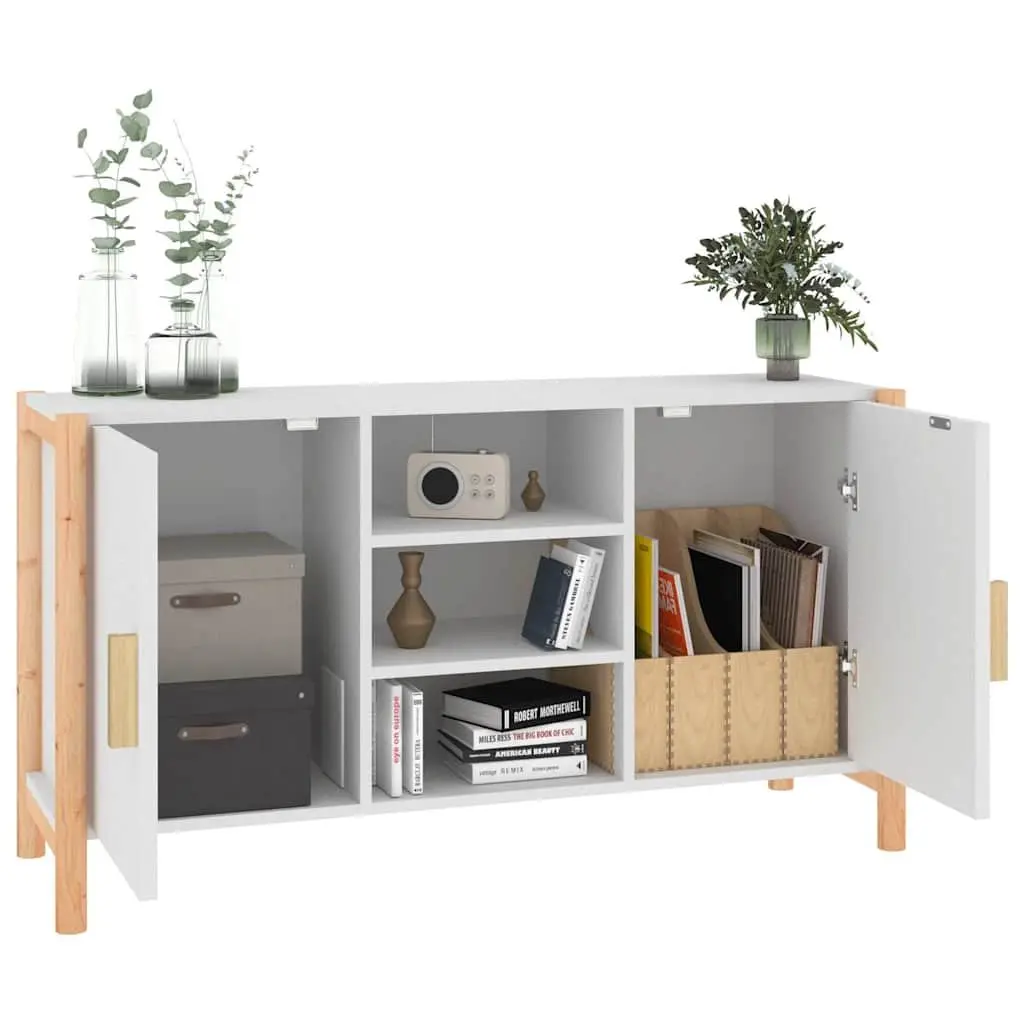 Sideboard White Engineered Wood 107x38x60cm Storage Cabinet