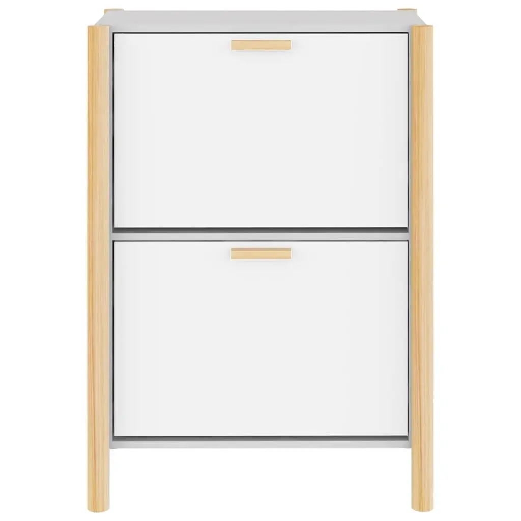 Shoe Cabinet White 57.5x33x80cm Engineered Wood Storage Organiser Rack