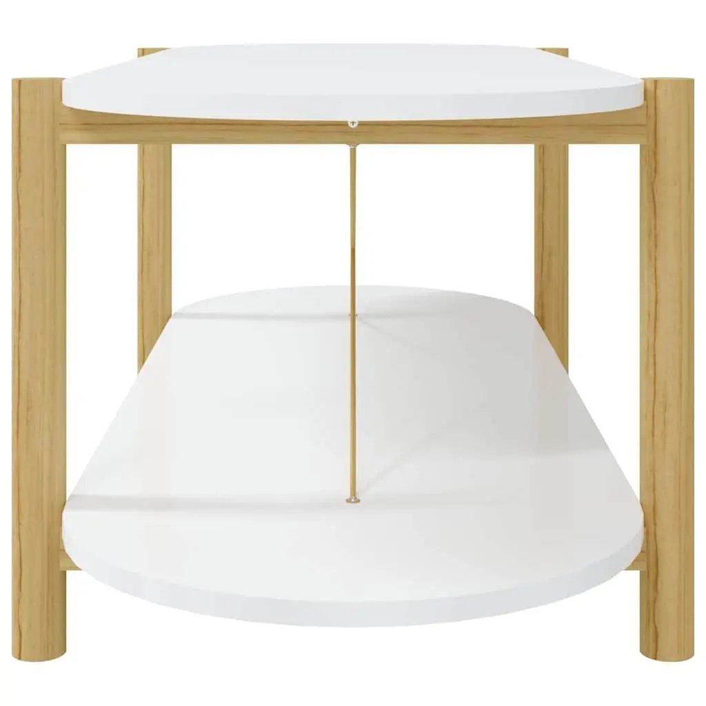 Coffee Table White Storage Side Table Living Room Furniture Accent Engineered