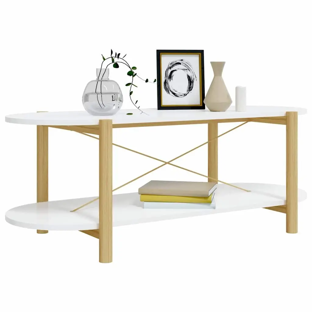 Coffee Table White Storage Side Table Living Room Furniture Accent Engineered