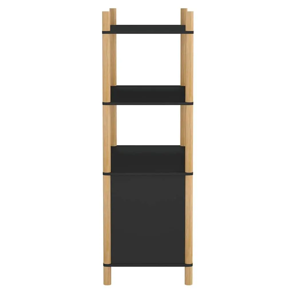 Highboard Storage Cabinet Black Engineered Wood 80W x 40D x 121H cm