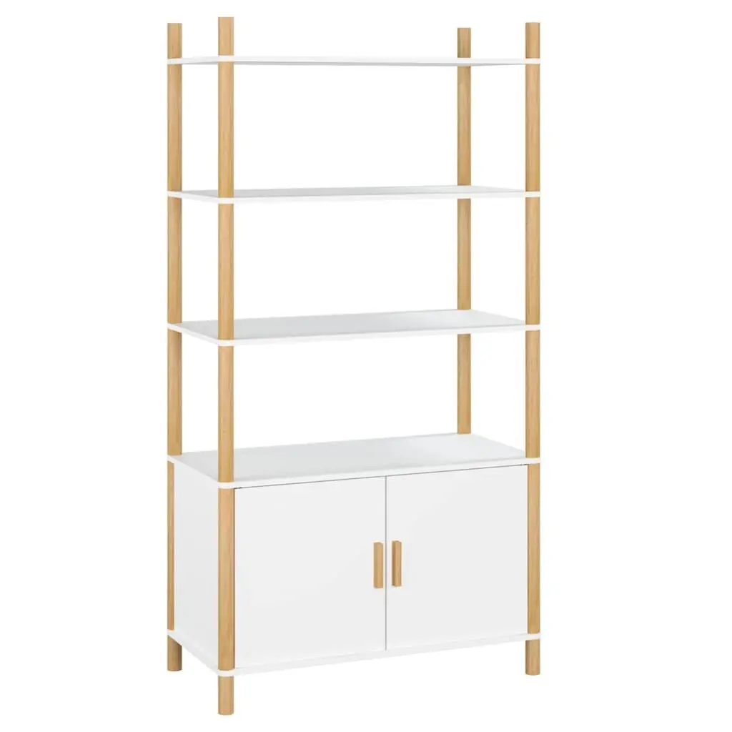 Highboard Storage Cabinet White Engineered Wood 80x40x153cm