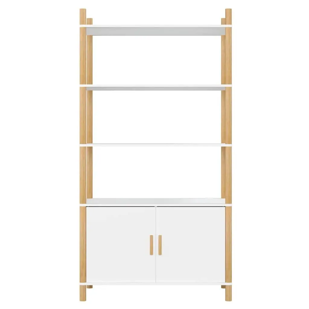 Highboard Storage Cabinet White Engineered Wood 80x40x153cm
