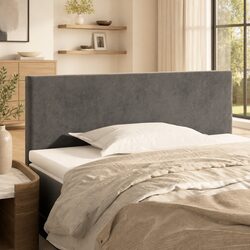Headboard Grey 100 cm Velvet Upholstered Bed Head Bedroom Furniture Support
