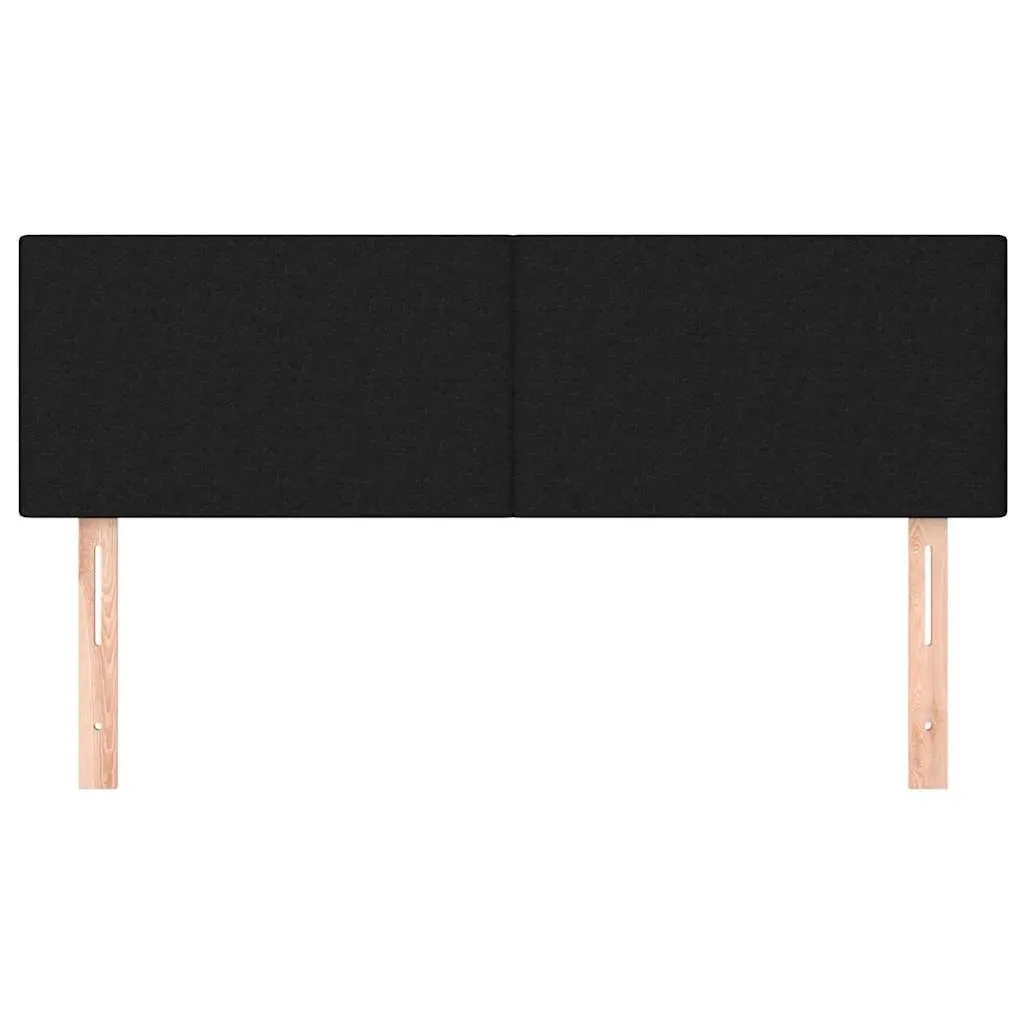 Fabric Headboard Black Adjustable Height 144cm