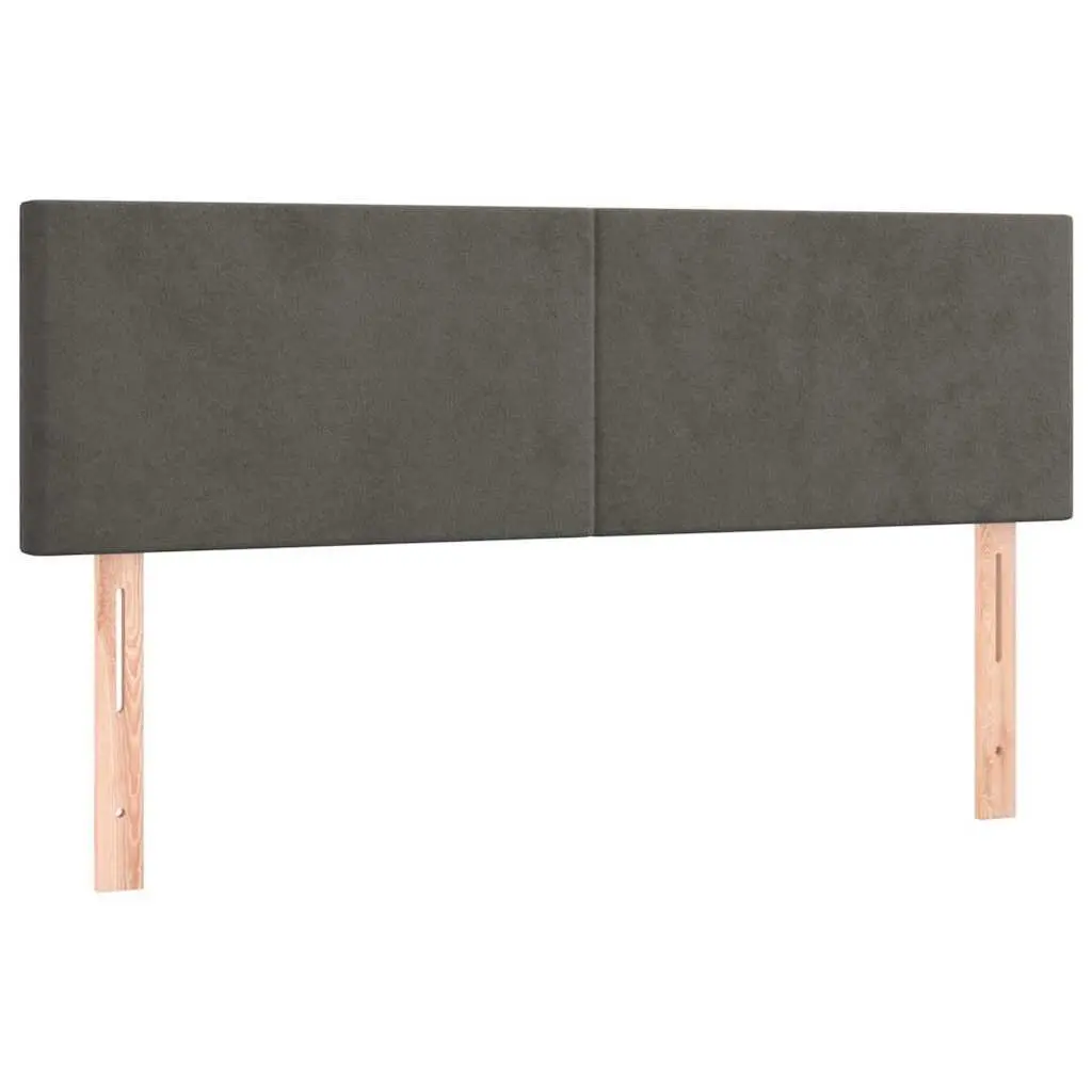 Velvet Headboard Adjustable Height Dark Grey 144cm