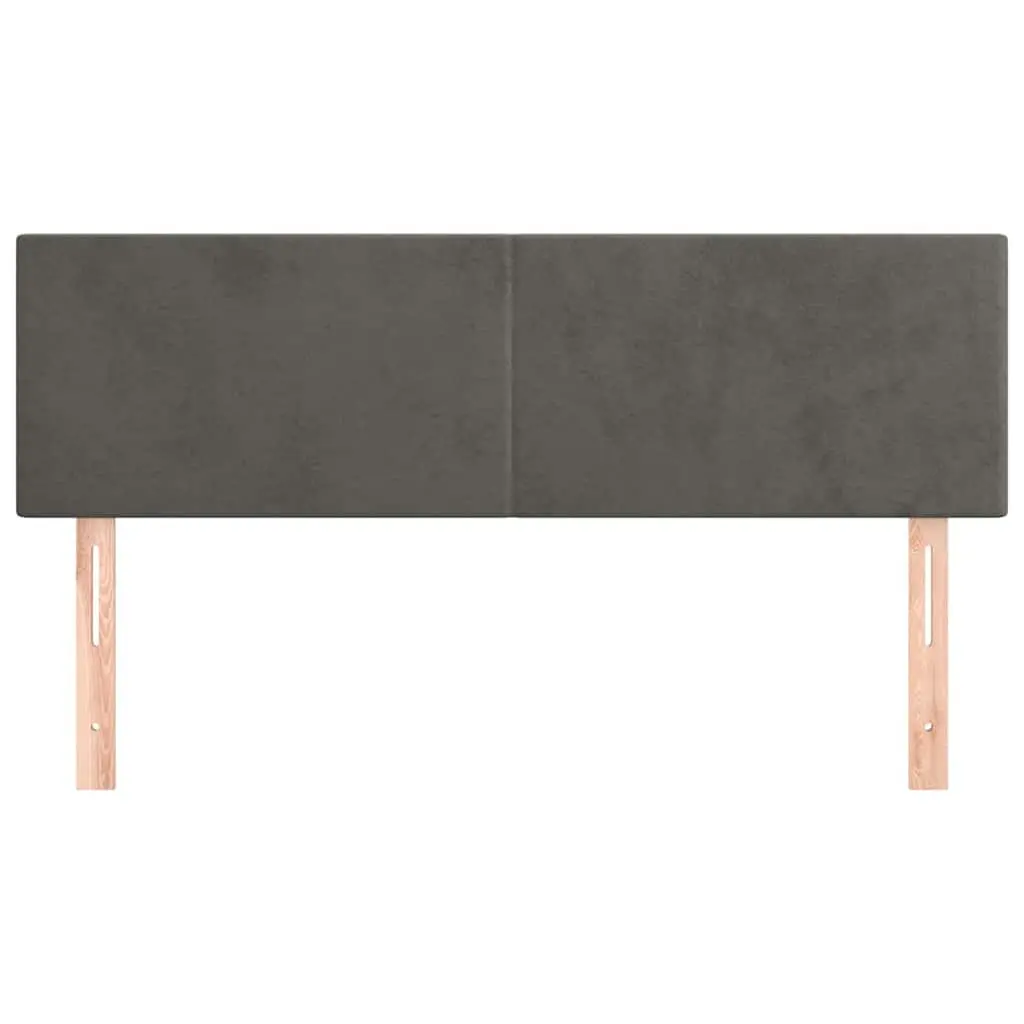 Velvet Headboard Adjustable Height Dark Grey 144cm