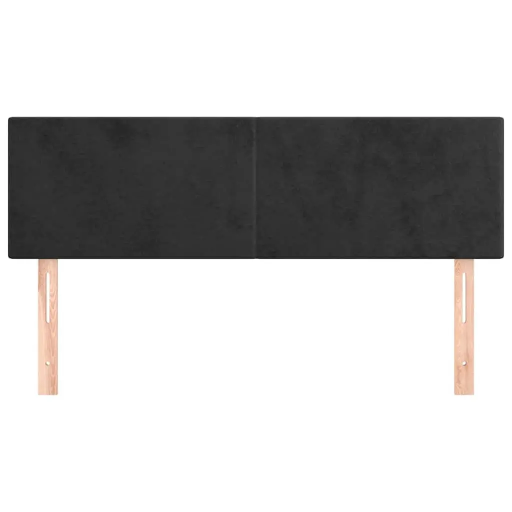 Velvet Headboard Black Adjustable Height 144 x 5 x 78/88 cm