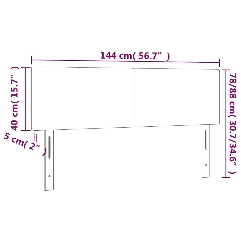 Velvet Headboard Black Adjustable Height 144 x 5 x 78/88 cm