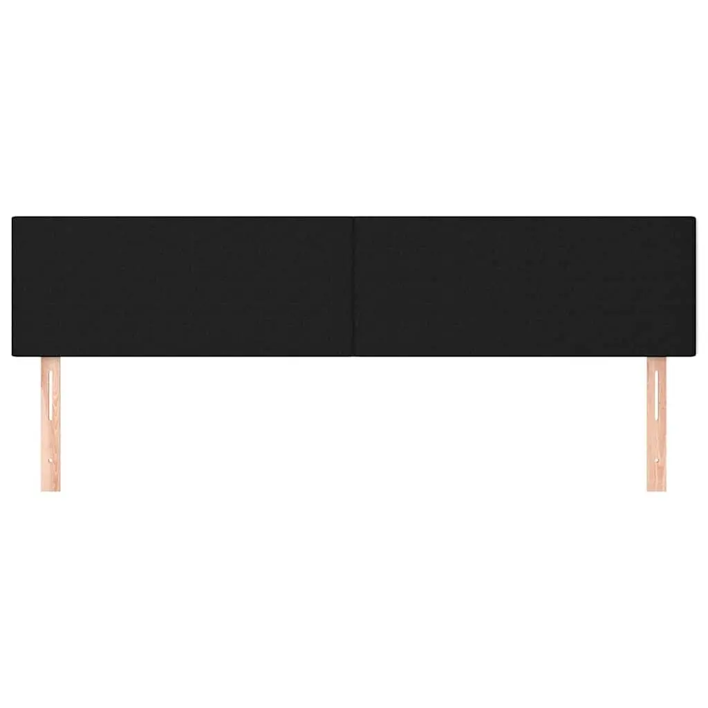 Fabric Headboard Black Adjustable Height 160cm with Wooden Legs