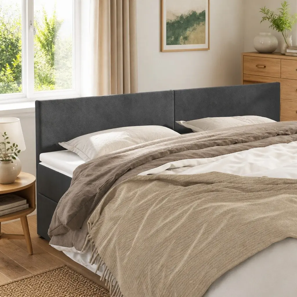 Headboard Soft Velvet Dark Grey 160x5x78/88 cm
