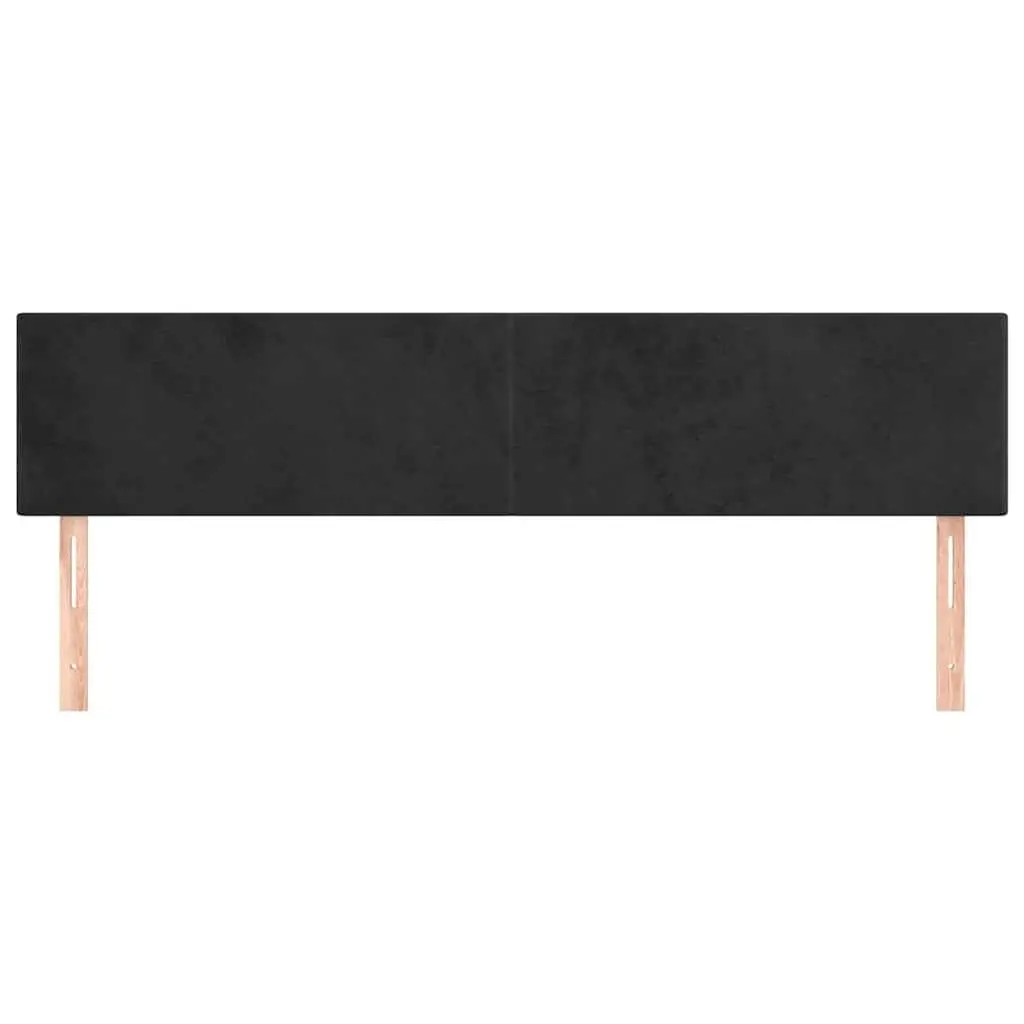 Velvet Headboard Black Adjustable Height 200cm Upholstered Backrest