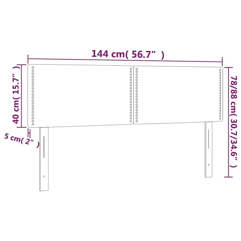 Fabric Headboard Dark Grey Adjustable Height 144W x 5D x 78/88H cm
