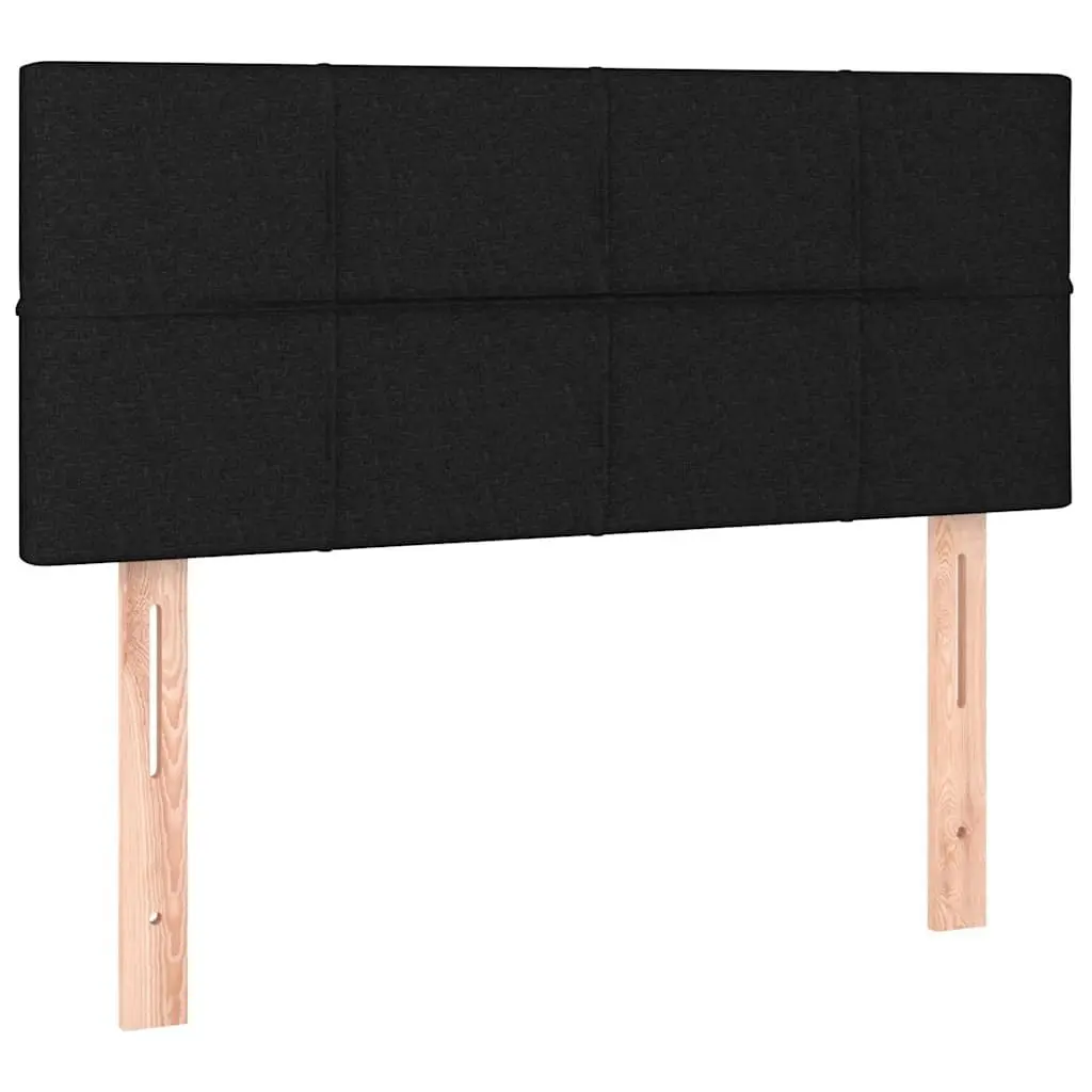 Black Fabric Headboard Adjustable Height Wooden Legs 100 x 5 x 78/88 cm