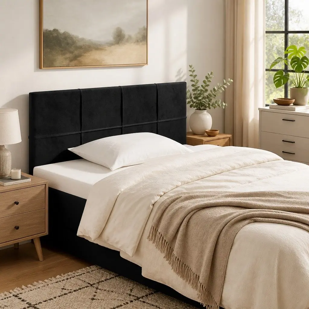 Black Velvet Headboard