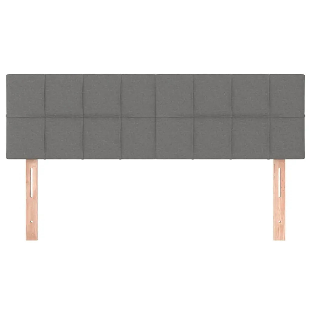 Fabric Headboard Grey Adjustable Height Back Support Wooden Legs