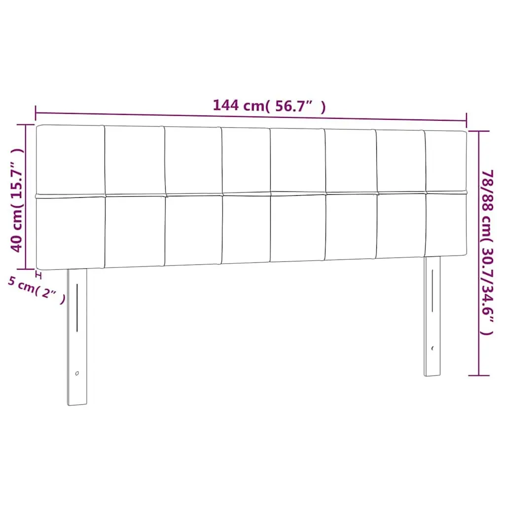Fabric Headboard Grey Adjustable Height Back Support Wooden Legs