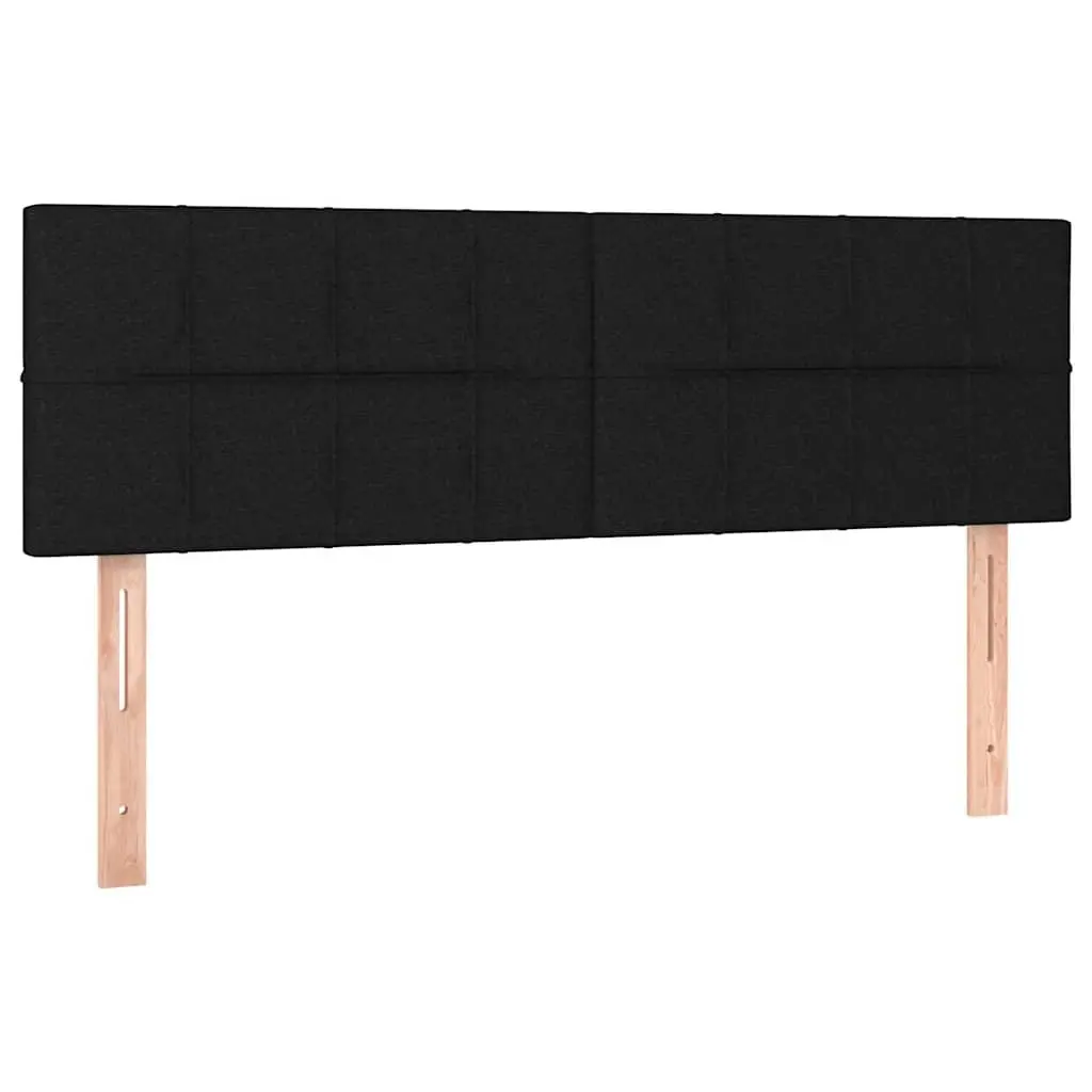 Fabric Headboard Black Adjustable Height Wooden Legs Bedroom Accessory