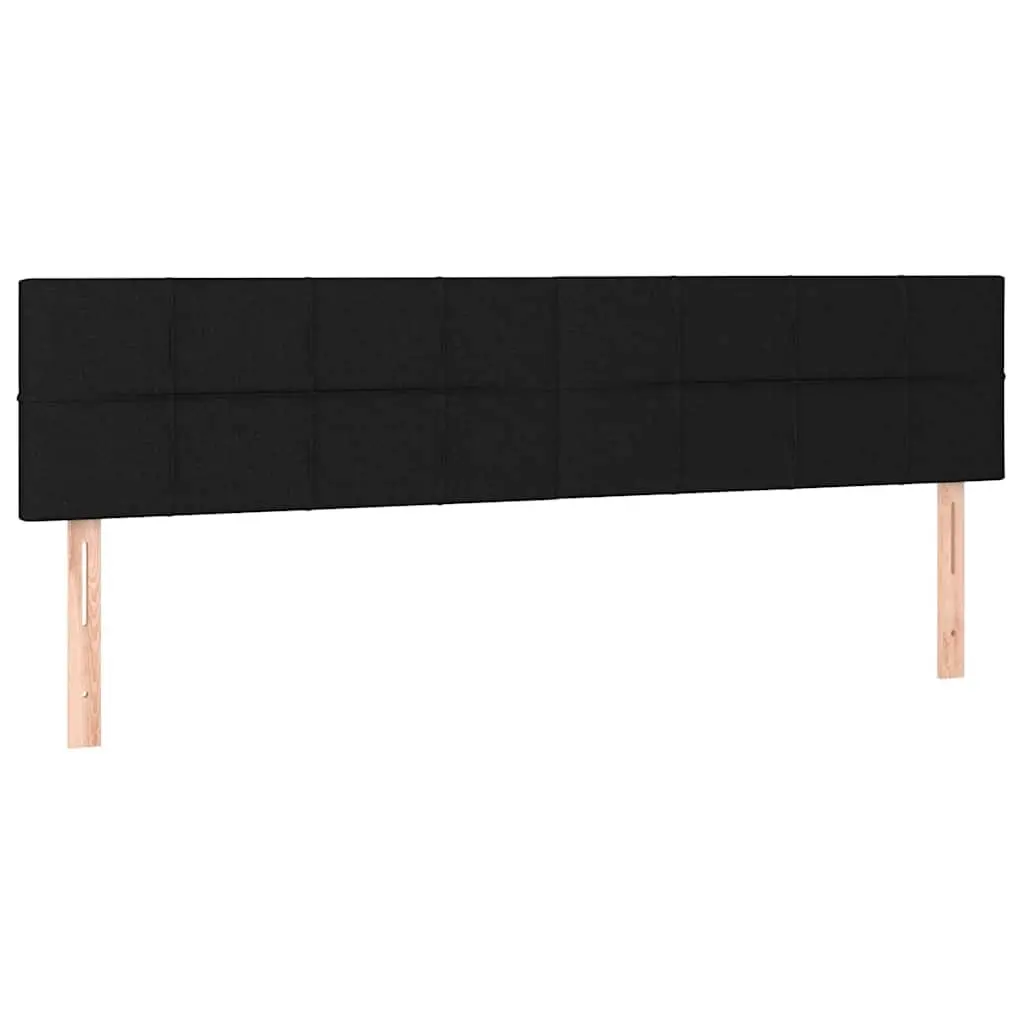 Fabric Headboard Black Adjustable Height 160cm Wooden Legs