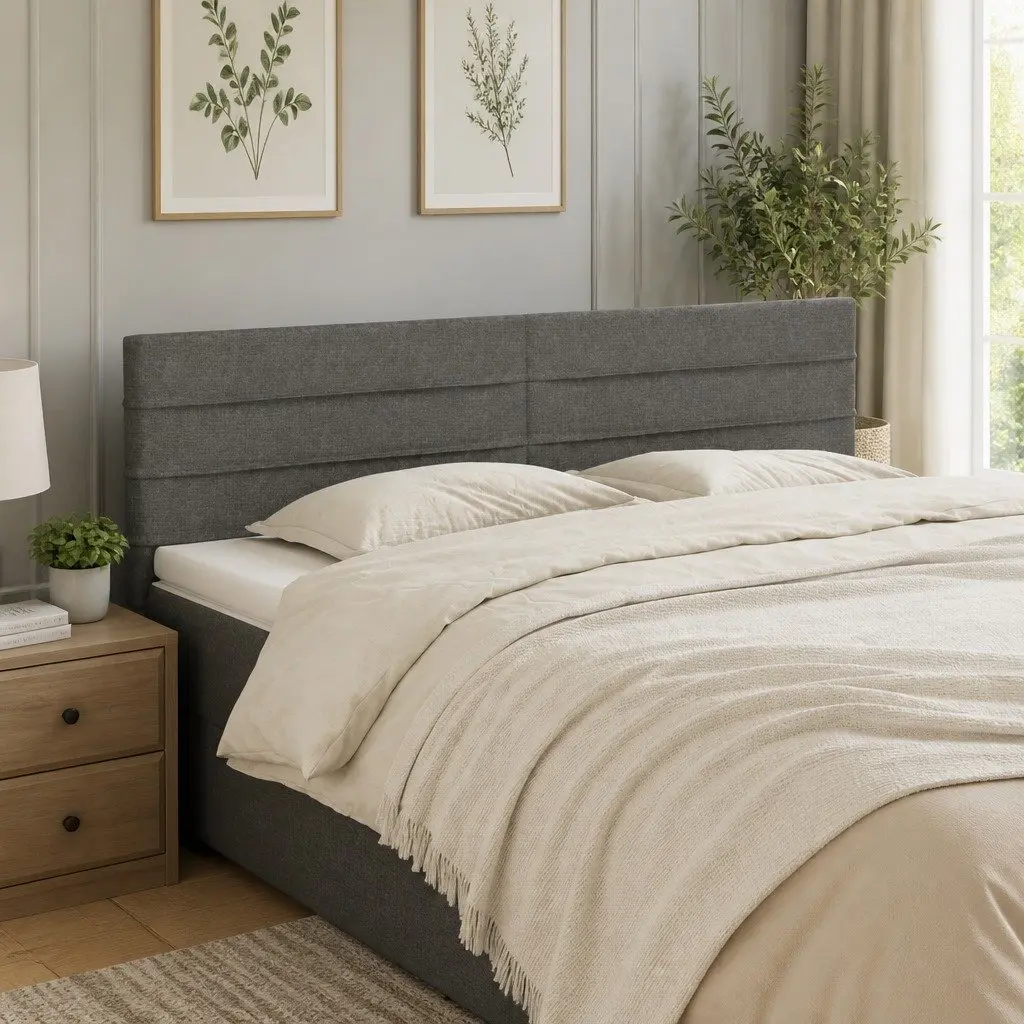 Dark Grey Fabric Headboard